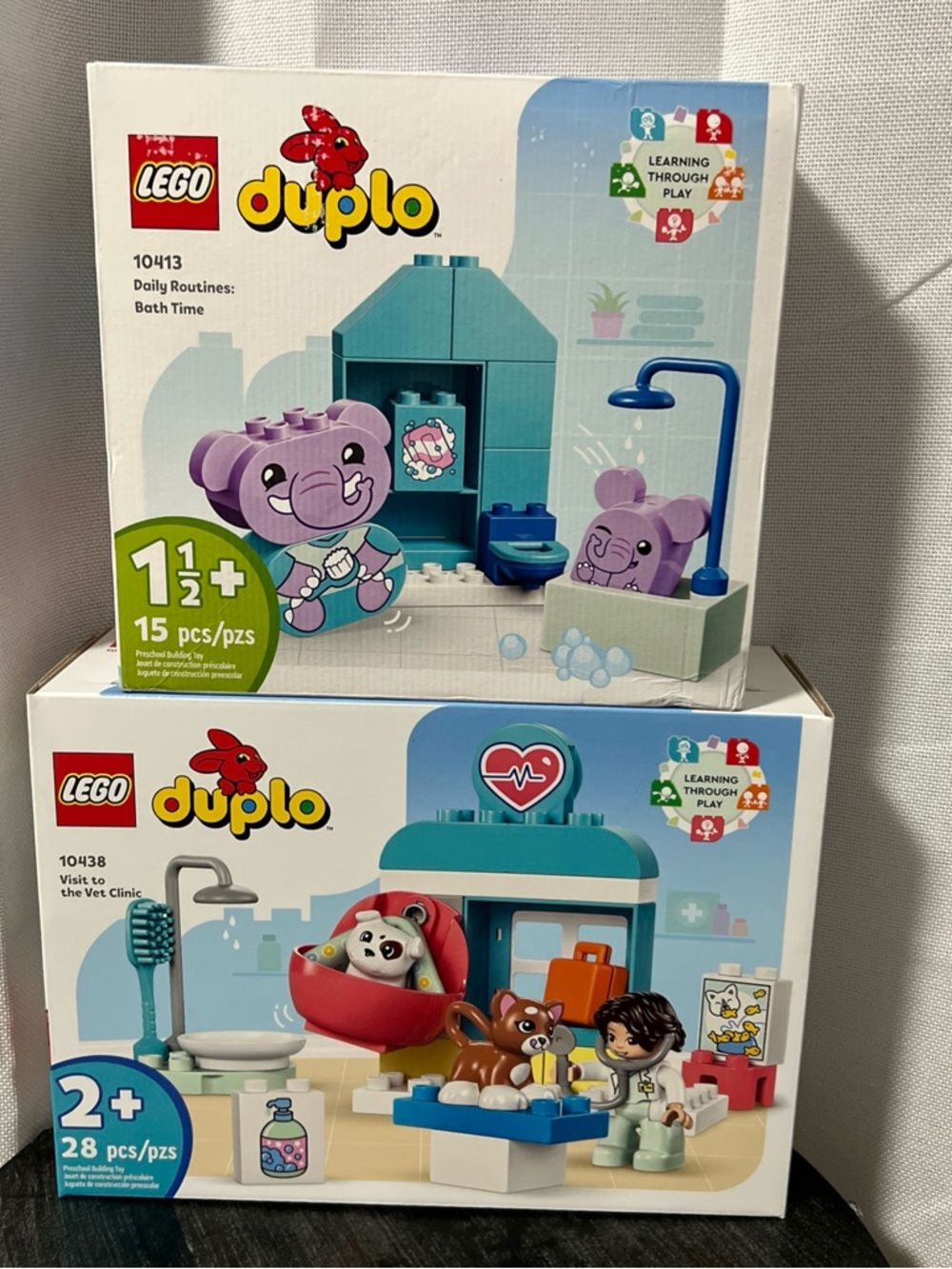 LEGO DUPLO Visit to the Vet Clinic 10438 & 10413 Bath Time Sealed Brand New!